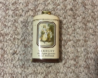 Vintage 1930s Yardley Old English Lavender Talc Tin- Antique Tin