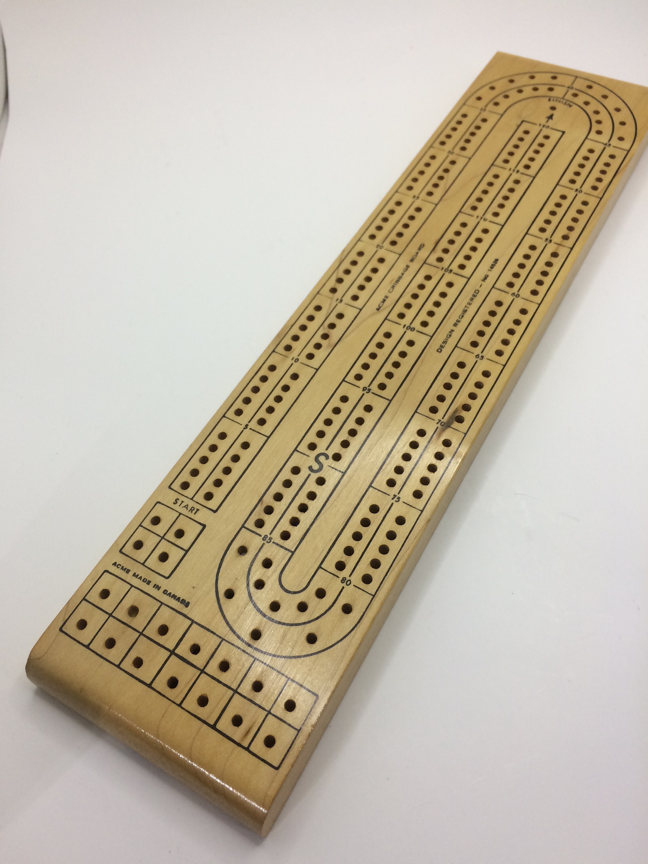 Vintage Acme Wooden Cribbage Board With Original Box Etsy