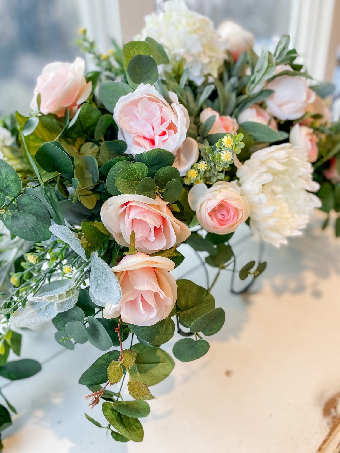 Headstone Saddle Arrangement / Summer Grave Arrangement / Etsy