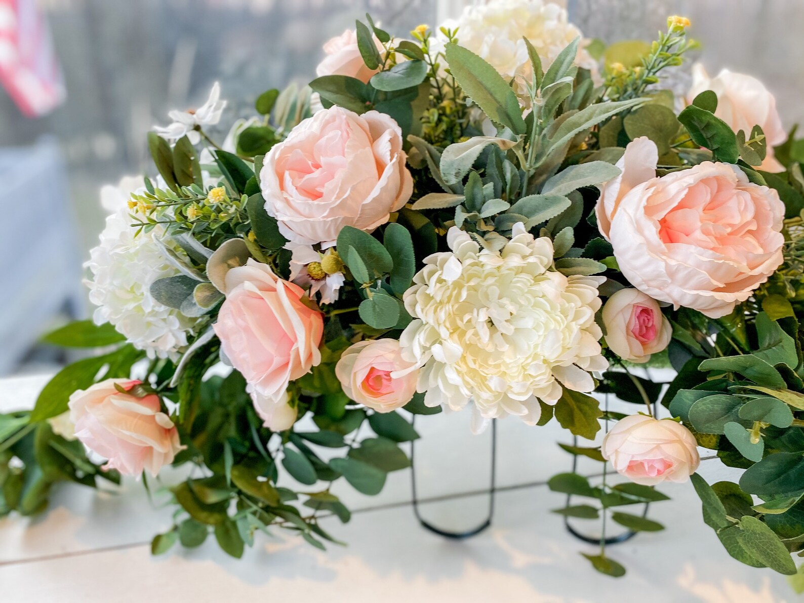 Headstone Saddle Arrangement / Summer Grave Arrangement / Etsy