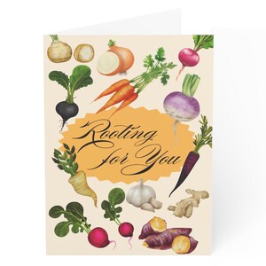 enracinement pour vous carte de voeux de légume | Parfait pour les jardiniers, les anniversaires, les amateurs de plantes, les encouragements et les célébrations