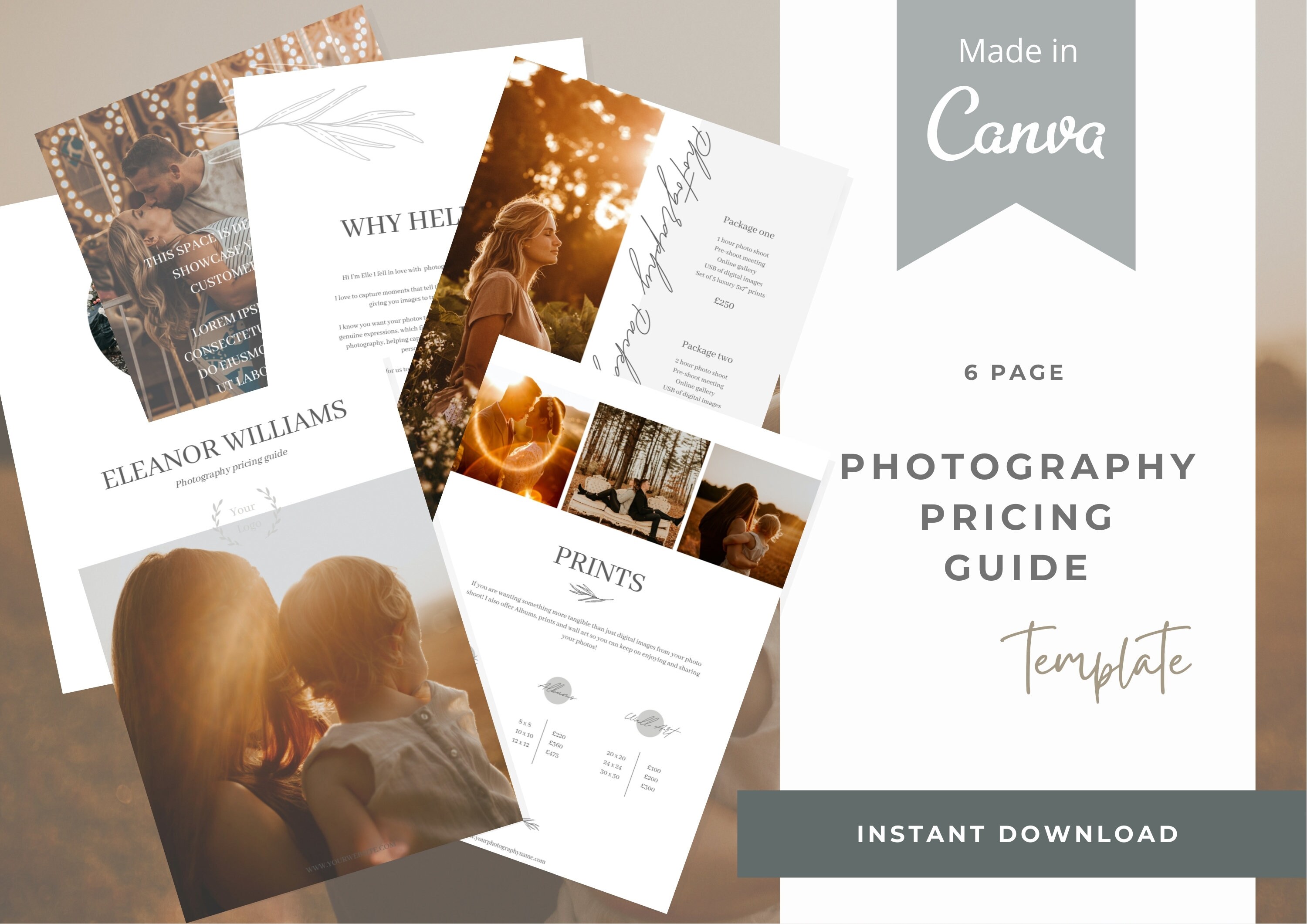 Wedding photography guide Template for Etsy