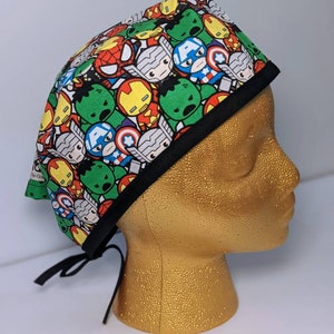 Cartoon Avengers Scrub Cap