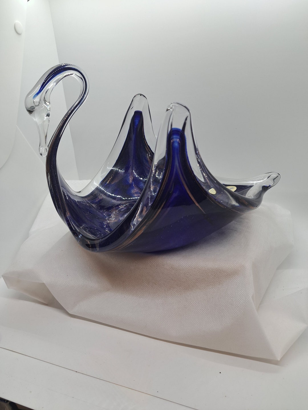 Vintage Murano Glass Swan Bowl Etsy