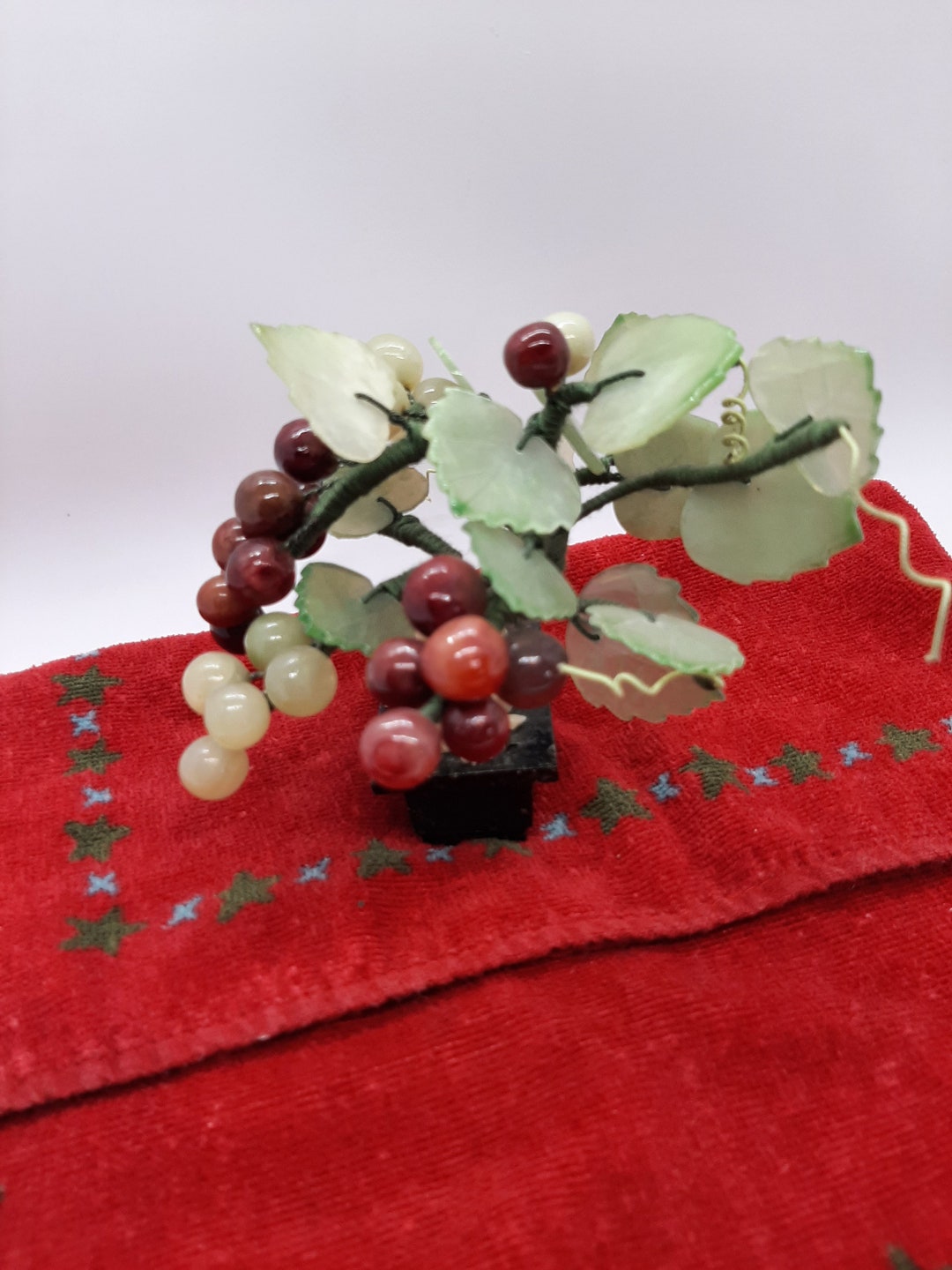 Vintage Jade/gemstone Bonsai Tree Etsy