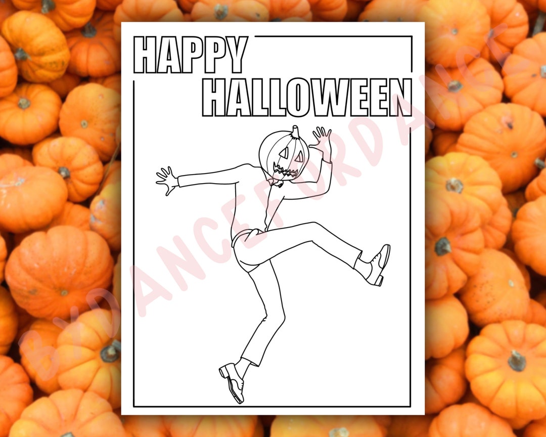 Dancer Halloween Dancing Coloring Page L Tap Dancer Spooky Etsy