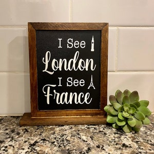 I See London I See France Bathroom Sign, Rustic Farmhouse Sign, Blackboard Bathroom Sign, Farmhouse Bathroom Sign, Bathroom Sign
