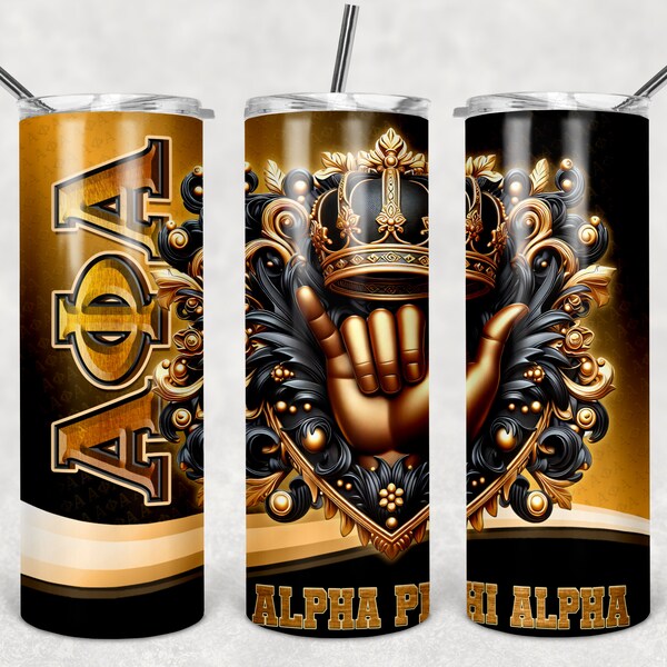 Fraternity Tumbler Wrap for Sublimation png 20 ounce - Alpha Phi Alpha