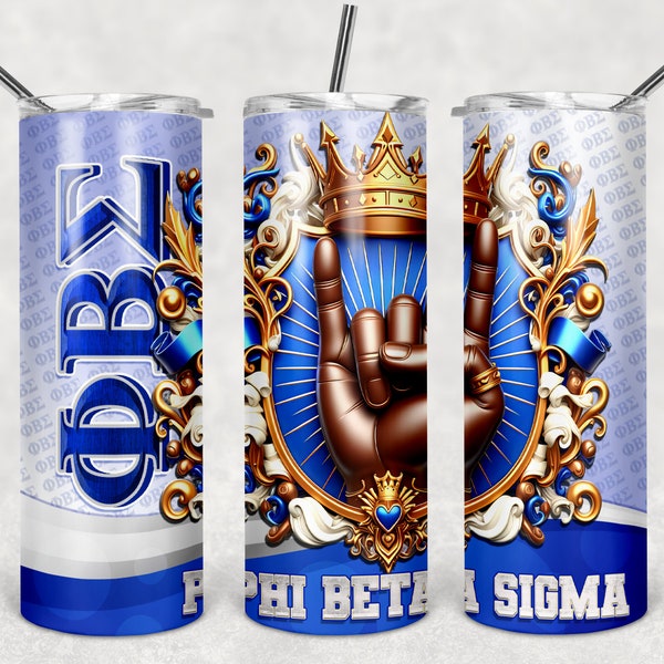 Fraternity Tumbler Wrap for Sublimation png 20 ounce - Phi Beta Sigma