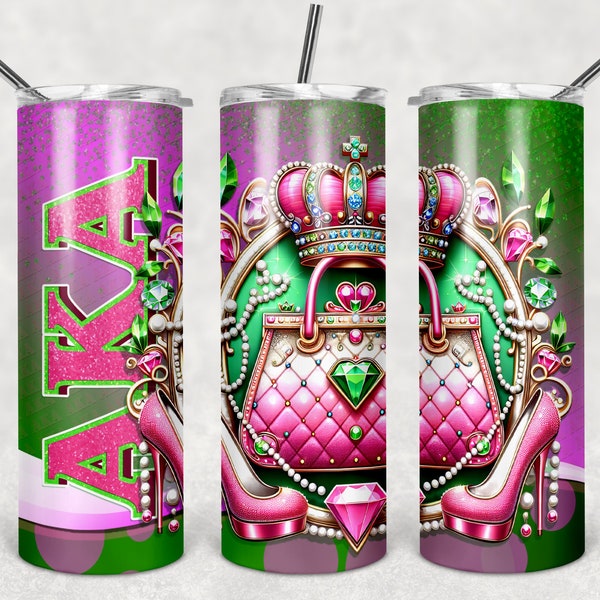 Sorority Tumbler Wrap for Sublimation png 20 ounce - Alpha Kappa Alpha