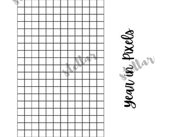 PDF I  Printable Year in Pixels Bullet Journal Spread