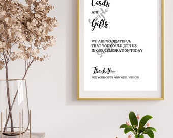 Cards & Gifts - Wedding Sign - Printable - PDF - PNG