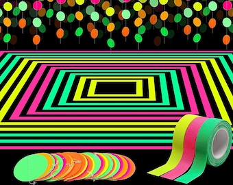 Glow Party Supplies/Neon Party Set/Blacklight Reactive Decoration