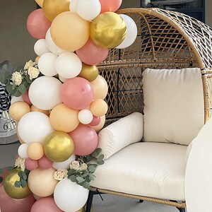 Dusty Pink, Blush, White and Gold Balloon Garland Kit, 106 pcs Balloon Arch Decoration  for Baby Shower , Engagement Party,Wedding