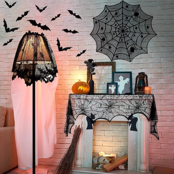 Black spider web decoration discount