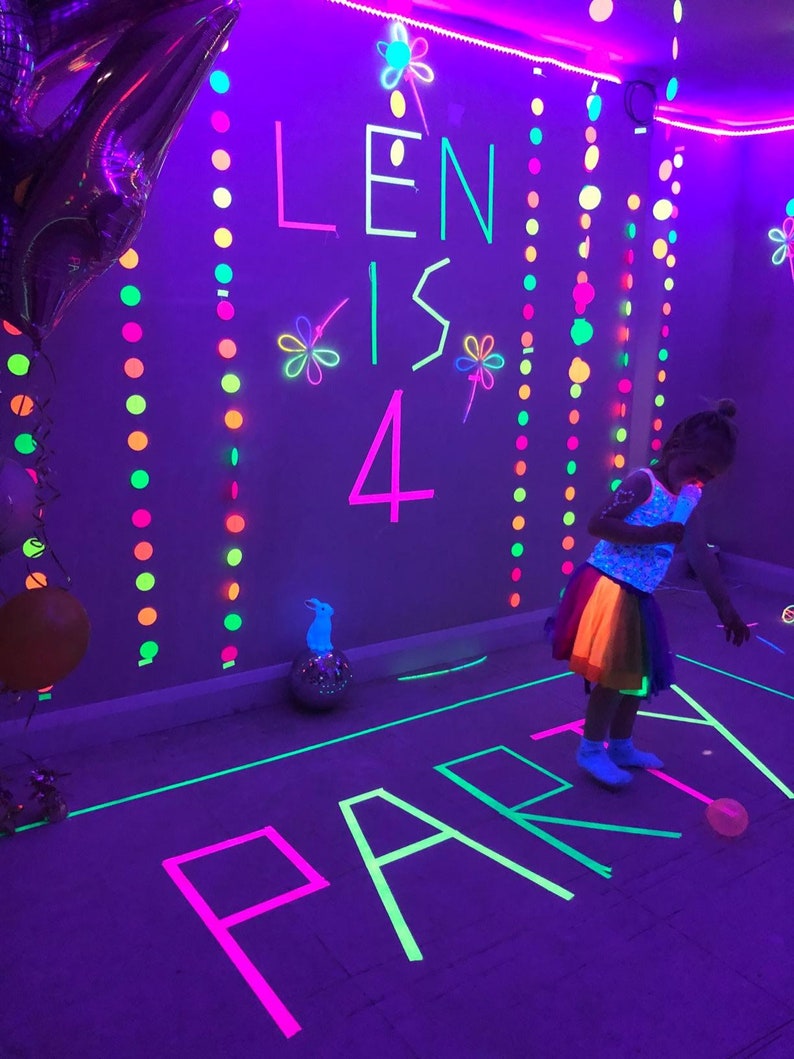 Glow Party Supplies/neon Party Set/blacklight Reactive Etsy