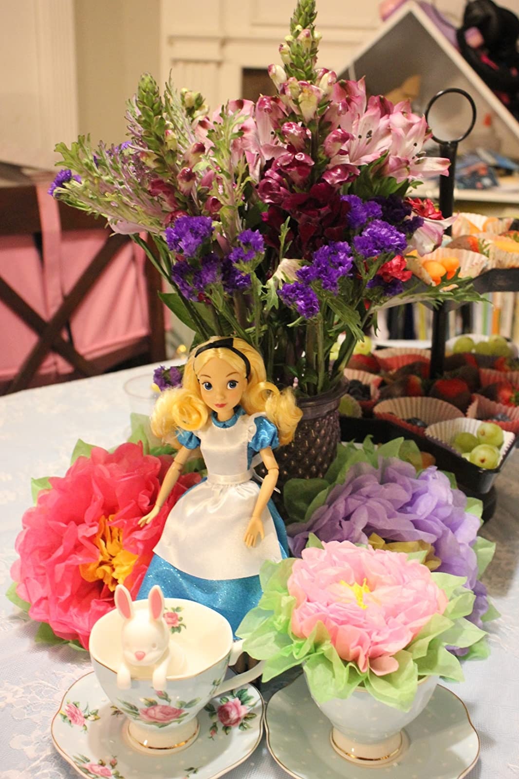 Syoulin Decorazioni per feste con fiori di carta, fiori carta crespa giganti, con nucleo di fiori, Utilizzato per Compleanno, Giardino, Festa di matrimonio, verde - 16 piezas