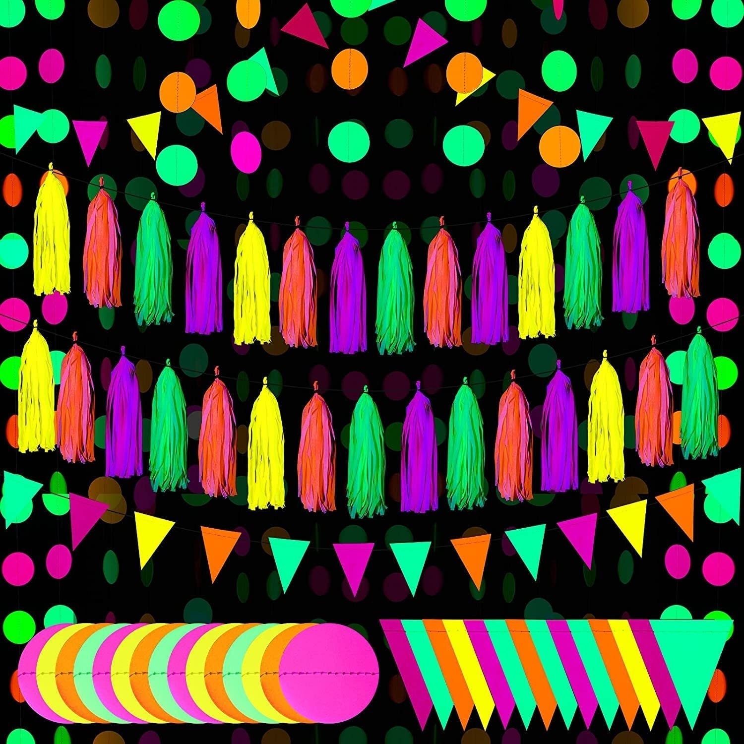 Blacklight Party Streamers Decor Glow Crepe Paper UV Reactive Fluorescent  Neon Paper Glow Wedding Birthday Neon Fiesta Decoratio - AliExpress