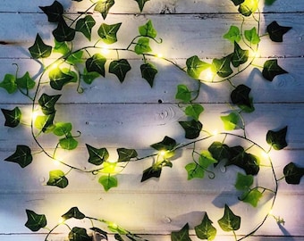 12 Pack Artifitail Ivy Leaves with Lights,84ft Fake Vines Hanging Garland with 100 LED String Light