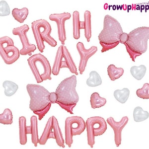 Cute Pink Bow Foil Balloon Birthday Party  Decoration