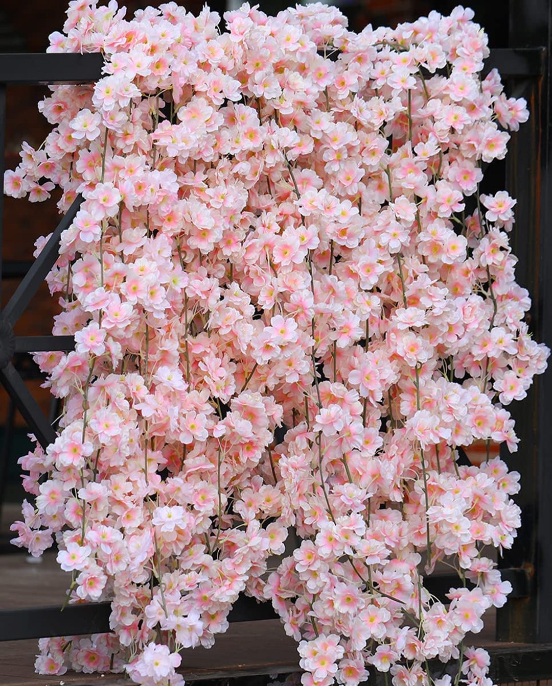 Artificial Cherry Blossom Flower Vines,4 Pcs Hanging Silk Flowers Garland for Wedding Party Home