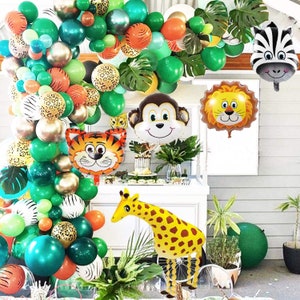 Dschungel Thema Party Ballon Girlande , Tierkopf Ballons Kit , Safari Ballon Bogen Deko