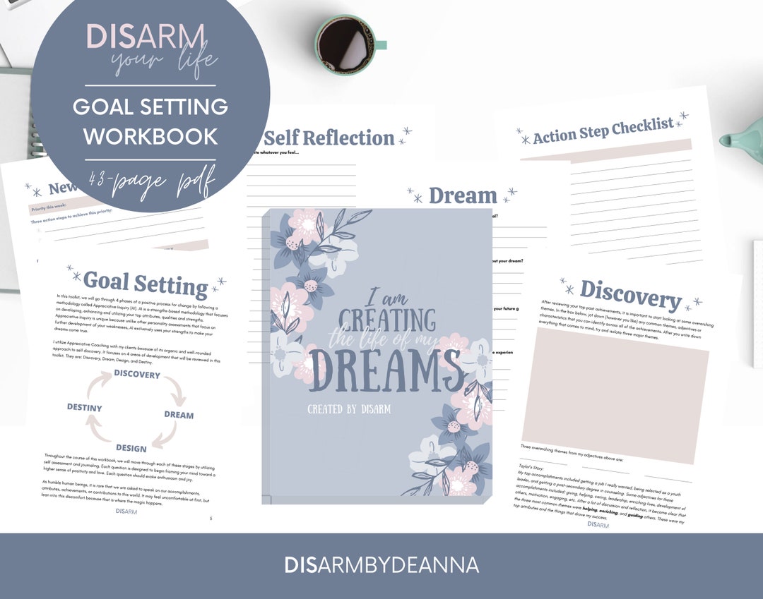 GOAL SETTING WORKBOOK Printable Goal Planner Toolkit Dream Setting ...