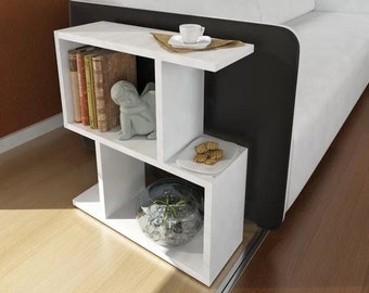 Modern Bookshelf Side Table: Living Room Furniture (60x60x20cm)
