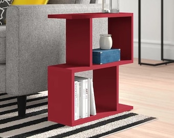 Modern Bookshelf Side Table: Living Room Furniture, 60x60x20cm