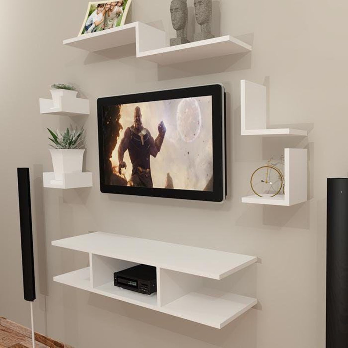 Plasma Tv Stand Decor Furniture Decoration Wooden Etsy