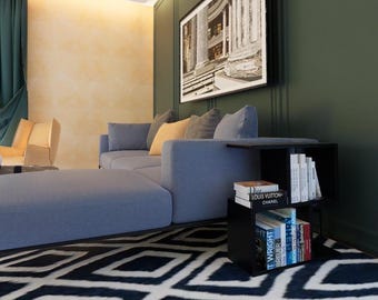 Modern Bookshelf Side Table: Living Room Furniture, 60x60x20cm