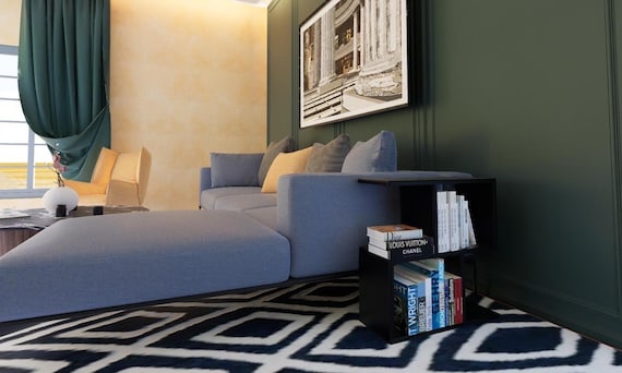 Modern Bookshelf Side Table: Living Room Furniture, 60x60x20cm