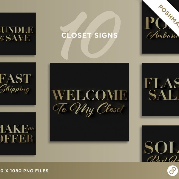 10 Stylish Poshmark Graphics for Closet Signs, Boutique Signs, and Sale Signs