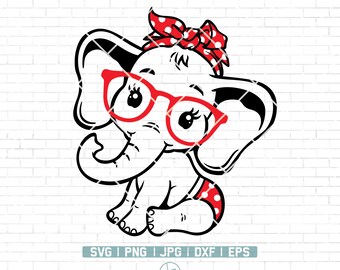 Free Free 333 Baby Elephant With Glasses Svg SVG PNG EPS DXF File