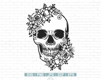 Download Floral Skull Svg Etsy
