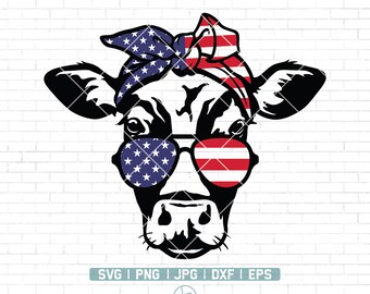 Download Patriotic Cow Svg Etsy