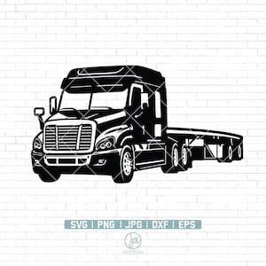 Flatbed Semi Truck SVG | Trucker SVG | Truck Shirt | Semi Truck Files for Cricut | Semi Truck Svg Files for Silhouette | Png Dxf Eps Jpg