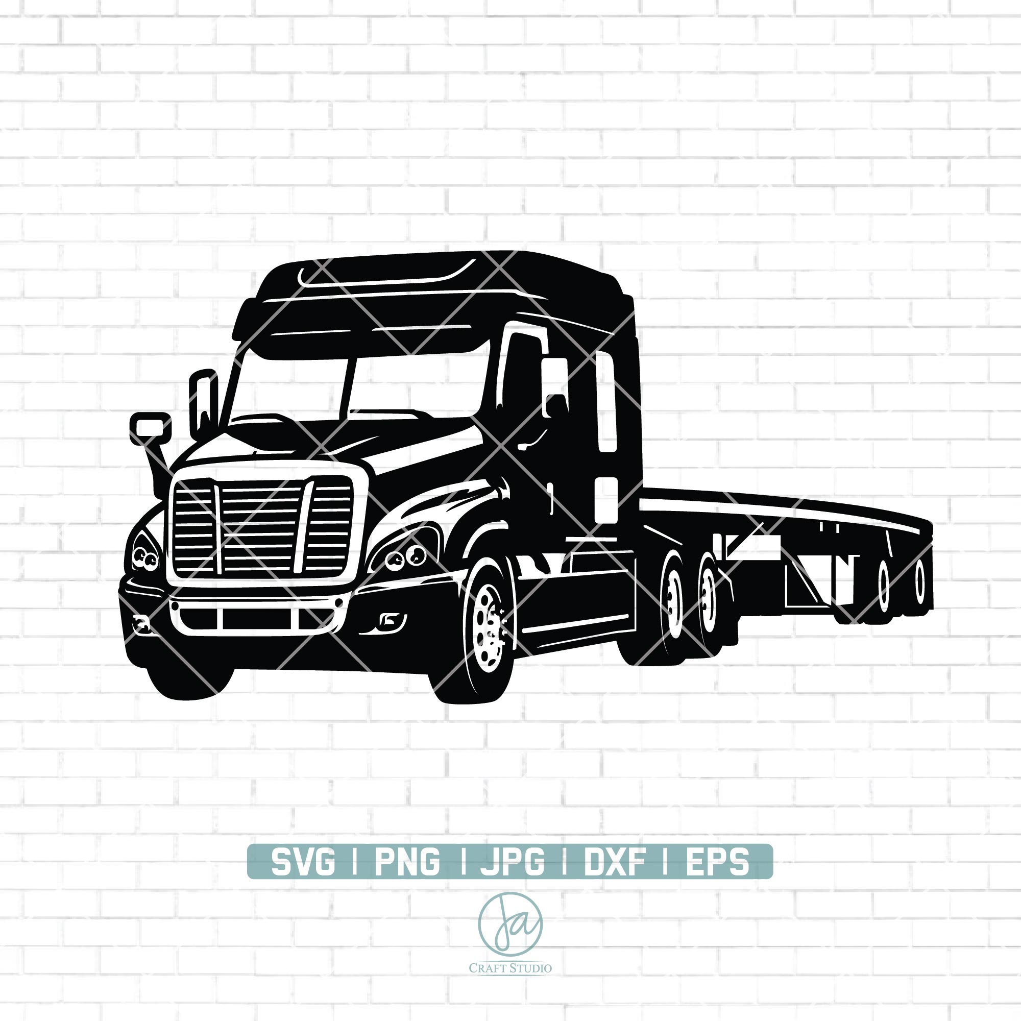 Flatbed Semi Truck Clipart