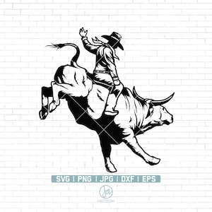 Rodeo Svg | Bull Rider Svg | Cowboy Svg | Ranch Western Country Farm | Bull Riding Svg | Cricut & Silhouette | Printable | Png Dxf Jgp Eps