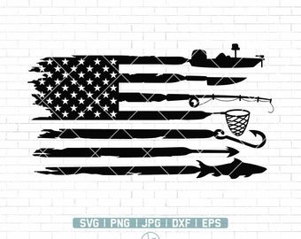 US Flag Fishing SVG | Fishing SVG | Fishing American Flag Svg | Fishing Boat Svg | Bass Fishing svg | Fisherman Svg | Png Dxf Jpg Eps