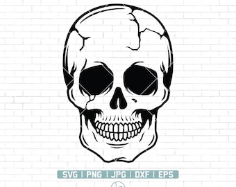 Dödskallehuvud Svg | Dödskalle Svg | Dödskalleillustration | Dödskalleskjorta | Dödskallesiluett | Dödskalle Png | Dödskalle Svg-fil för Cricut och Silhouette