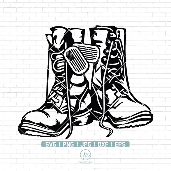 Combat Boots Svg File Combat Boots Clipart Veteran Shirt Etsy