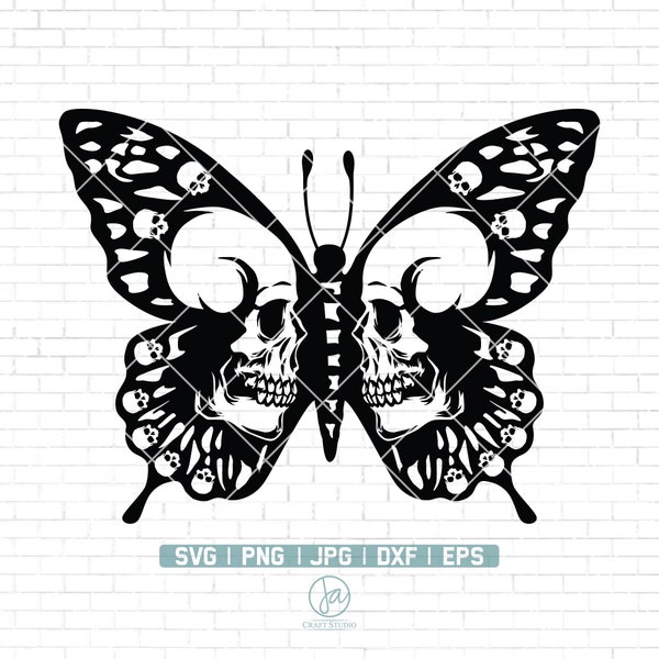 Skull Butterfly Svg File | Skeleton SVG | Butterfly Svg | Butterfly Clipart | Butterfly Decal | Svg Files for Cricut and Silhouette