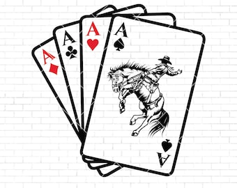 Cowboy Playing Cards Western Svg | Playing Card Png | Rodeo Svg | Cowboy Svg | Western Cowboy Riding Horse svg | Rodeo Cowboy Svg | Png Dxf