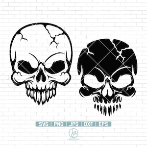 Skull Svg | Skull Head Svg | Skull Shirt | skeleton svg | Skull Clipart | Skull Silhouette | Skull Cut Files | Skull Png | Png Dxf Jpg Eps