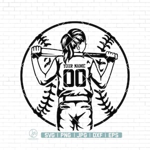 Personligt namn Svg, softbollspelare Svg, softbollmamma Svg, softbolllag Svg, softbollspelare Clipart, softbollklippfil, Png Dxf Jpg Eps