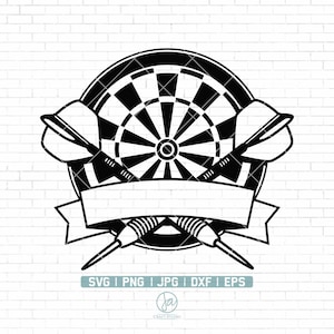 Darten logo Svg | Dartbord-svg | Dartspel Svg | Dart-svg | Darten clipart | Dart doel Svg | Darten Svg Cut-bestanden voor Cricut | Png dxf-eps