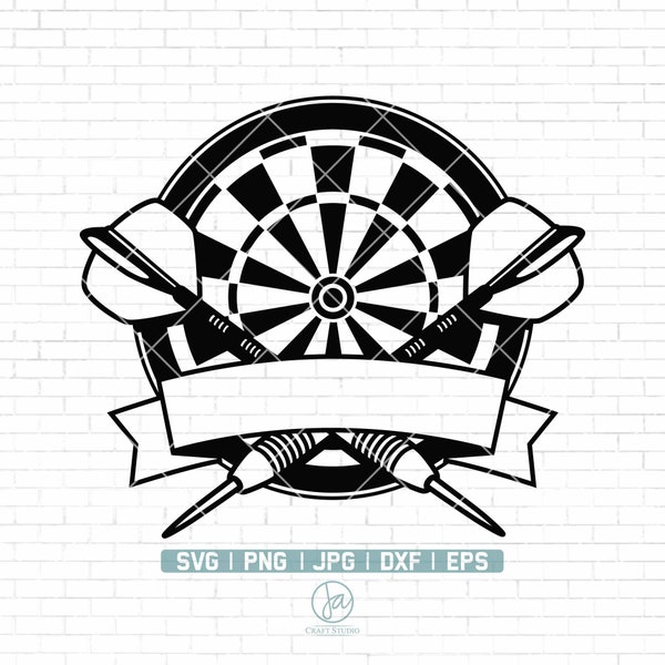 Darts Logo SVG | Dartscheibe SVG | Dart Spiel SVG | Dart-Svg | Darts Clipart | Dart Zielscheibe | Darts geschnittene Dateien für Cricut | Png Dxf Eps