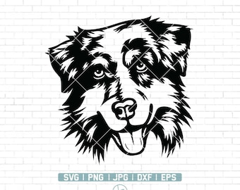 Australian Shepherd Svg | Aussie Dog Svg | Dog Breed Svg | Peeking Dog Svg | Dog Svg | Aussie Dog Svg Cut Files for Cricut | Png Dxf Eps Jpg
