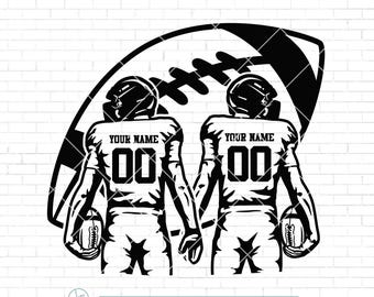 Two football players svg, Custom football Player svg, American football players svg, Football season svg, Football Png, football shirt svg
